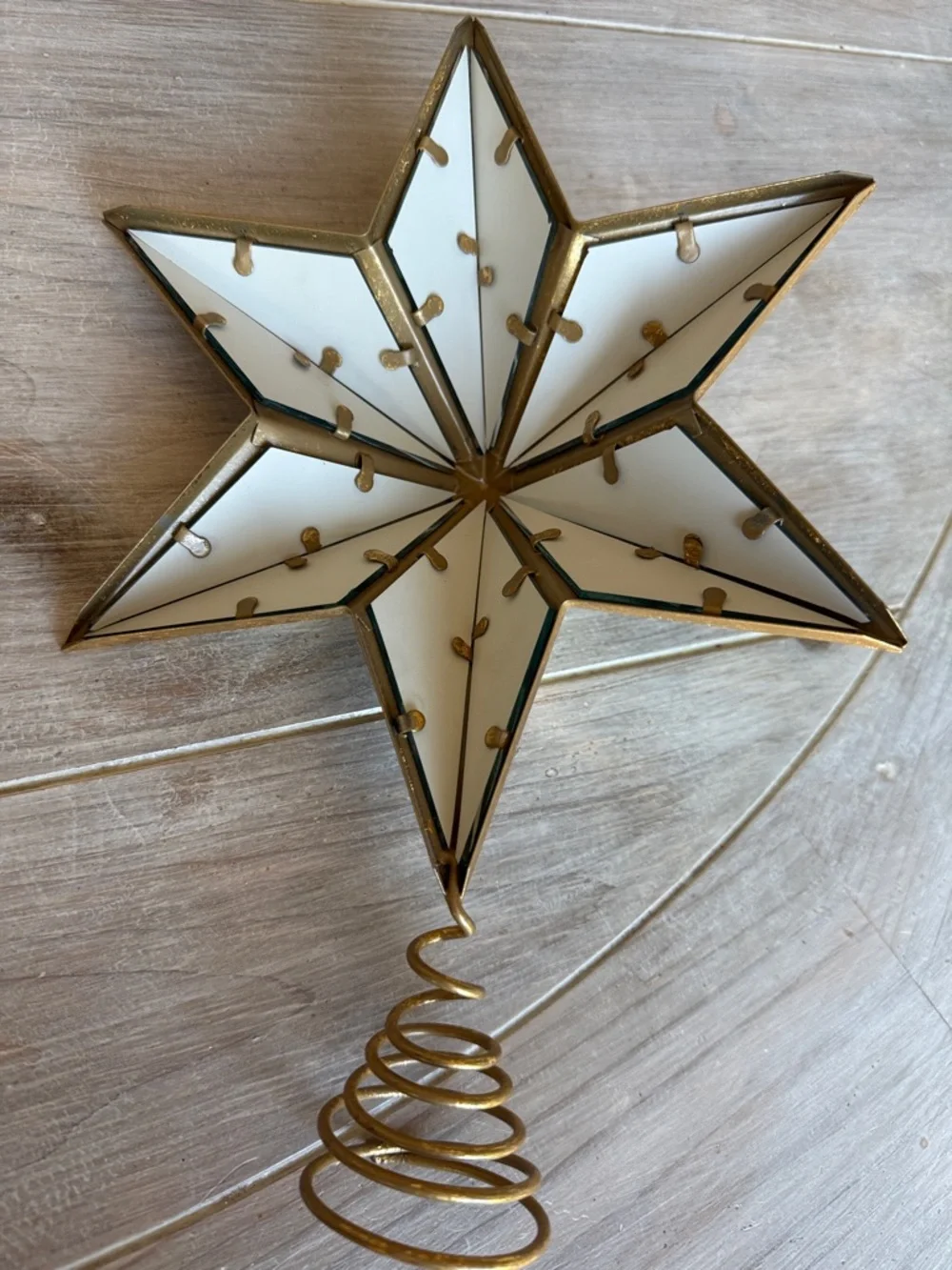 Crate&Barrel Gold Mirrored Star Tree Topper